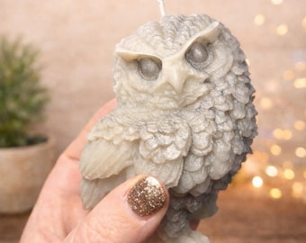 Handmade Owl Candle: Decorative Soy/Beeswax/Paraffin Choice