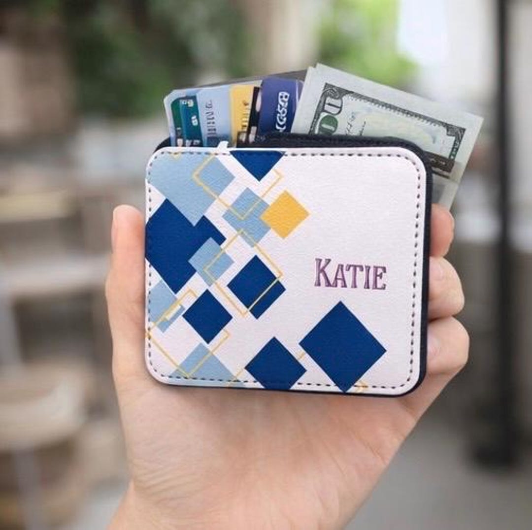 Personalized Card Wallet Slim Card Holder • Custom Name Gift - Etsy