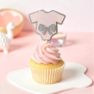 Baby Shower Cupcake Toppers | Baby Onesie Party Picks | Baby Shower Girl | Shower Decor | Cupcake Topper | Baby Girl Toppers | Gender Reveal
