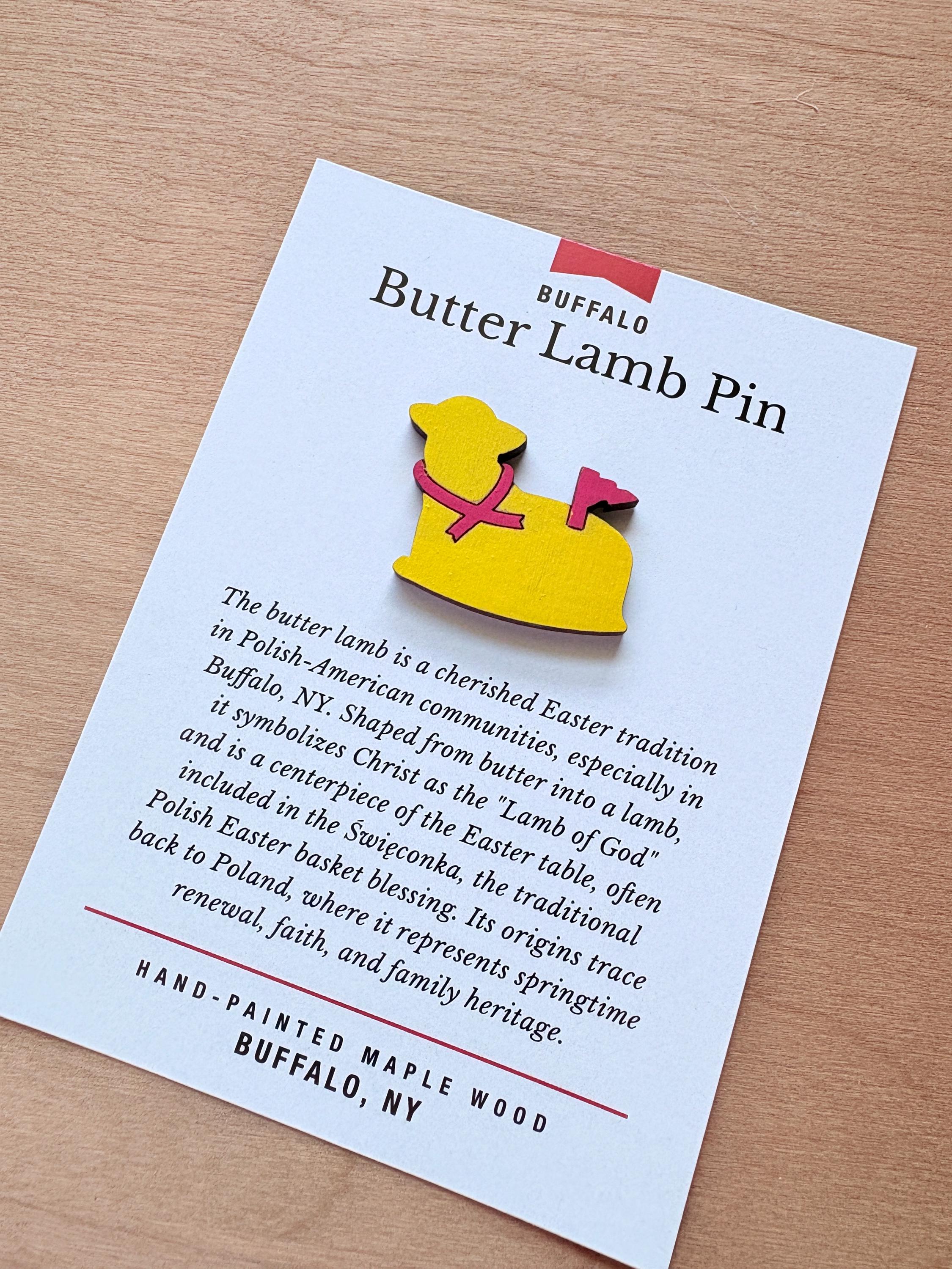 Buffalo Butter Lamb Pin Easter Tie Tack Baranek Wielkanocny