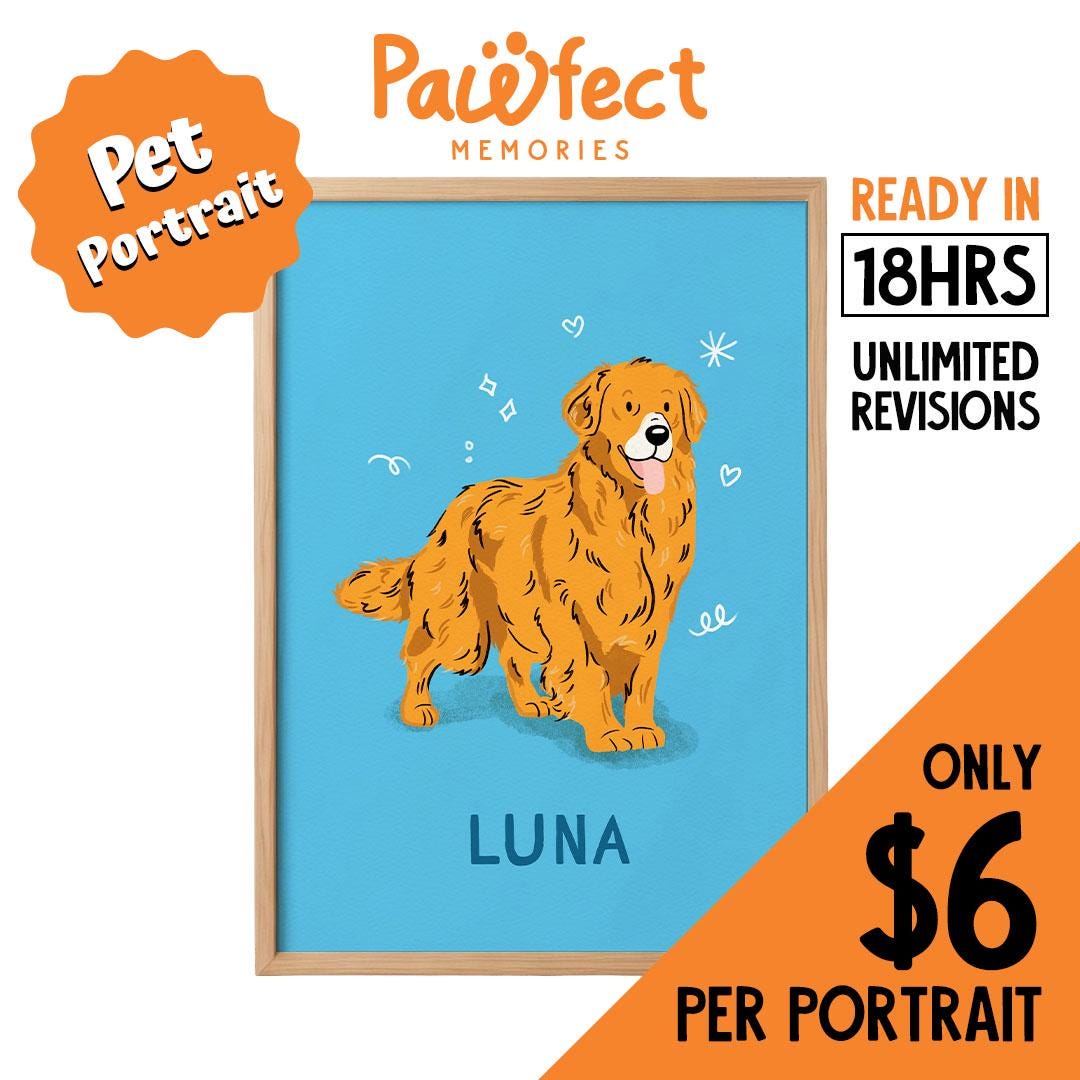 Custom Pet Portrait Using Pet Photo Personalized Digital Dog Portrait ...