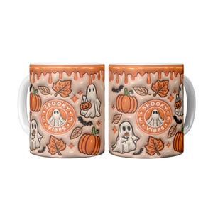 Halloween Coffee Mug, Spooky Vibes Ceramic Ghost  Cup