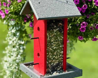 Songbird Haven Hopper Bird Feeder: Eco-Friendly Poly Lumber, Amish Made Feeder