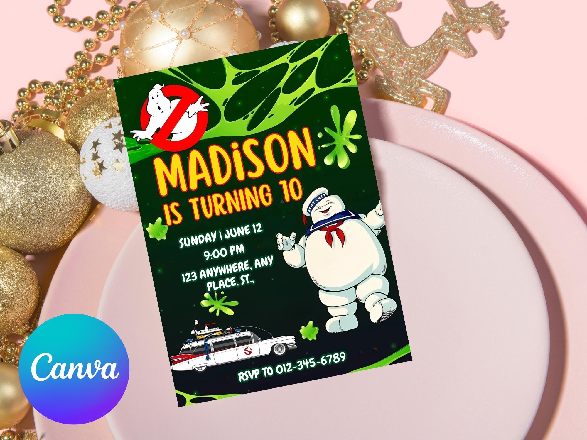 Editable Ghostbusters Birthday Invitation | Printable Ghostbusters ...