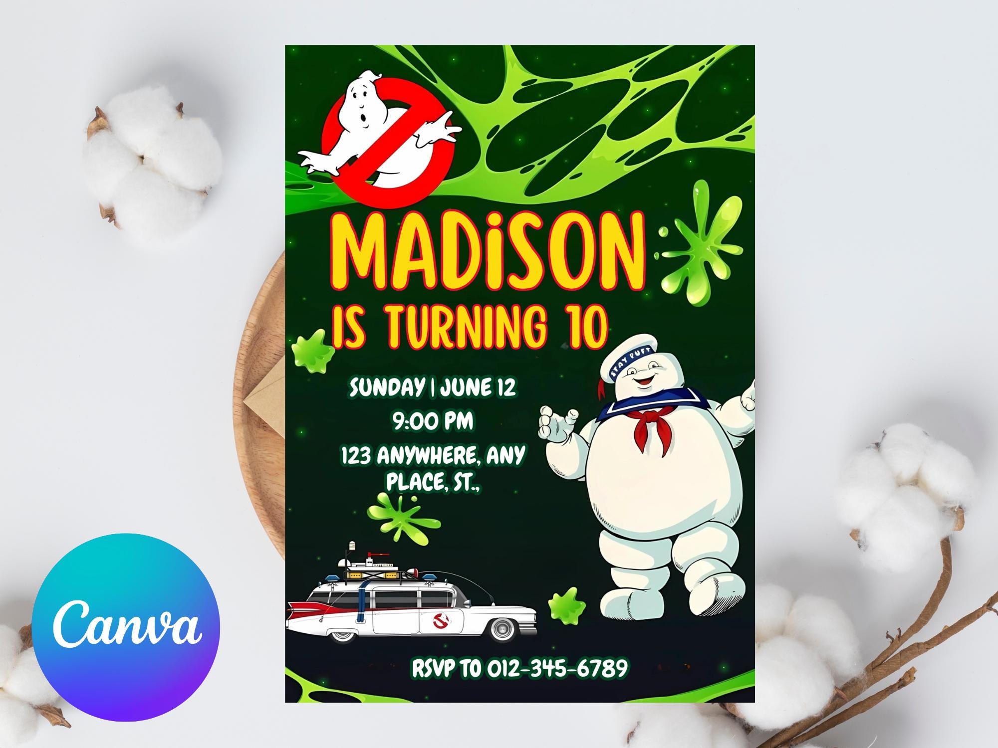 Editable Ghostbusters Birthday Invitation | Printable Ghostbusters ...