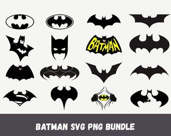 Superheld Fledermaus SVG PNG Bundle | 16 Held Clipart Designs (digitaler Download)