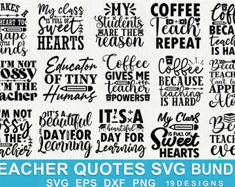 教師の名言集SVGバンドル、面白い格言、教室デザイン（svg、png、eps、dxf）