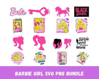 バービーガールSVG PNGクリップアート｜グラムピンクデザイン（デジタルダウンロード）