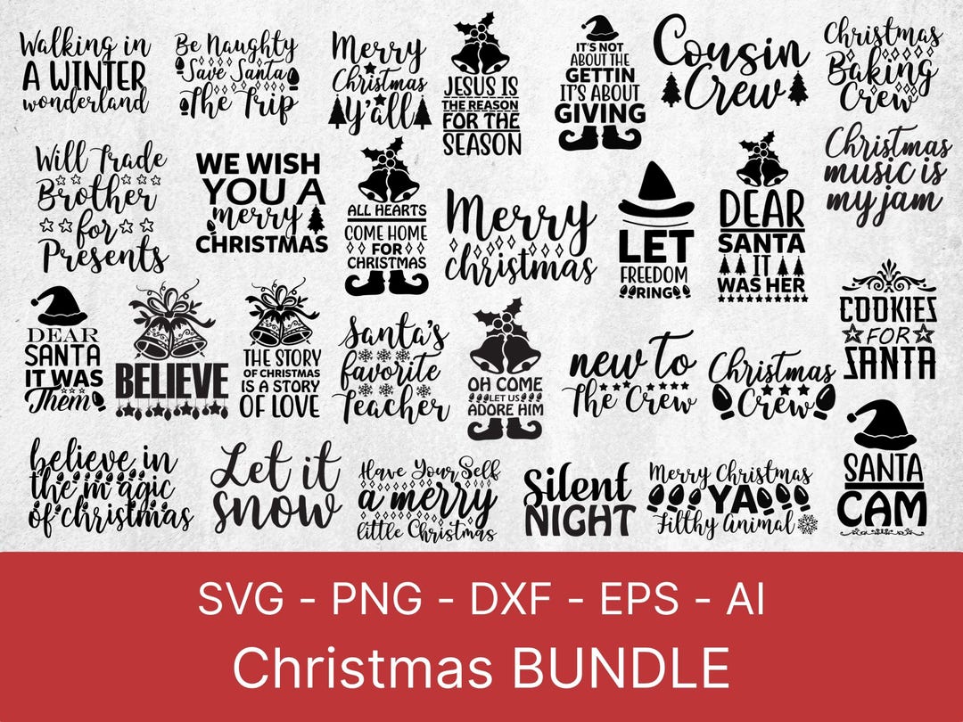 Christmas Santa SVG Bundle | Holiday Cut Files (digital Download) - Etsy