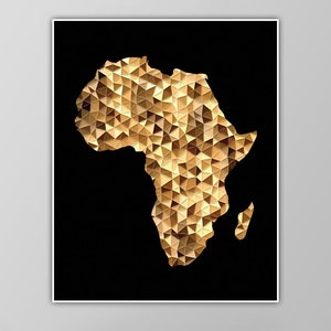 Africa Art Print - Map of Africa - Geometric Design - X-Large Size Options!