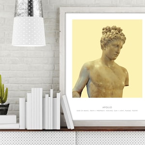 Portrait of Apollo Bust Art Print for Modern Home Decor and Contemporary Wall Art of God of Music and Poetry with Custom Sizes and Colors!