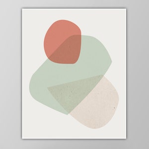 Minimalist Abstract Art Print Modern Art Muted Colors Abstract Shapes Wall Art Large Living Room Print Giclee Poster or Canvas image 1