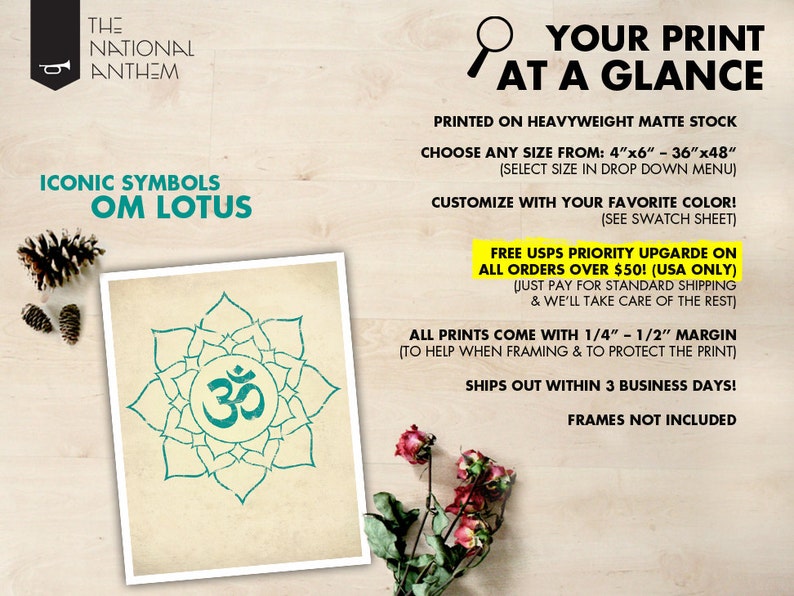 Om in Lotus Print Aum Lotus Flower Poster Lotus Art Print Yoga Symbols Yoga Wall Art Om Lotus Print Om Lotus Flower Poster Yoga Decor