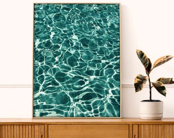 Pool Reflections Art Print - Sun Reflections on Water - Abstract Art - Mesmerizing Water Patterns - Water Ripples - Swimming Decor