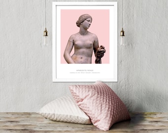 Portrait of Aphrodite - Greek Mythology Art Print - Aphrodite Statue Photo - Aphrodite Bust - Contemporary Home Decor - Custom Color Option!