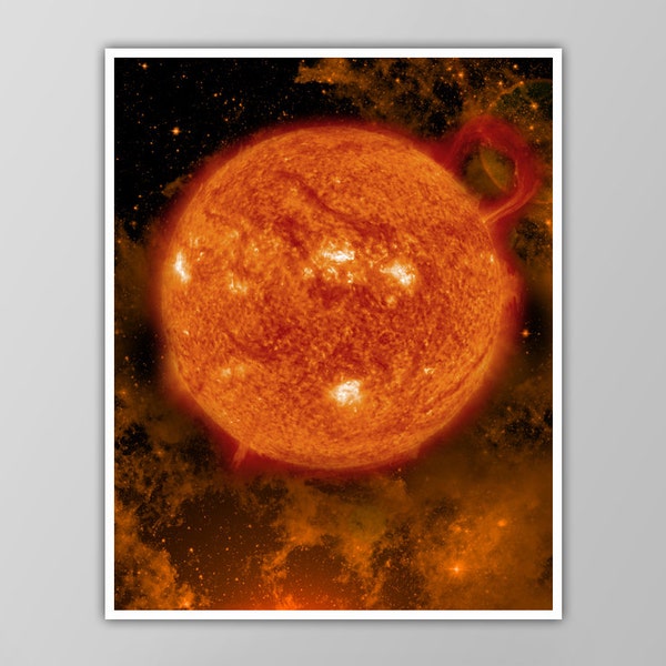 Solar Flare Art Print - Sun Poster - Outer Space Decor - Galaxy Wall Art - Giant Sun Photo - Giclee Print!