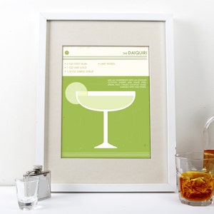 Daiquiri Art Print - Cocktail Poster - Bar Decor - Party Decoration - Food and Drink Wall Art