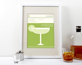 Daiquiri Art Print - Cocktail Poster - Bar Decor - Party Decoration - Food and Drink Wall Art