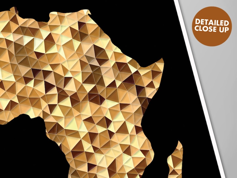 Africa Art Print Map of Africa Geometric Design X-large - Etsy