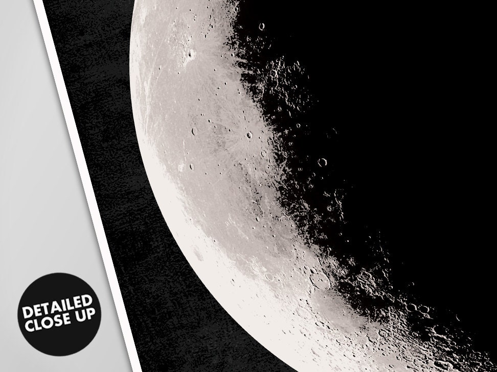 Moon Phases Print Set - 8 Phases of the Moon Individual Posters