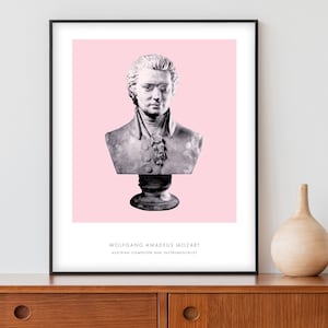 Portrait of Mozart - Bust Photo - Modern Home Decor - Wolfgang Amadeus Poster - Classical Composer Art Print - Music Decor