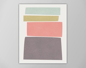 Abstract Art Print - Modern Art - Neutral Colors - Abstract Shapes Wall Art - Living Room Decor - Giclee Poster or Canvas!