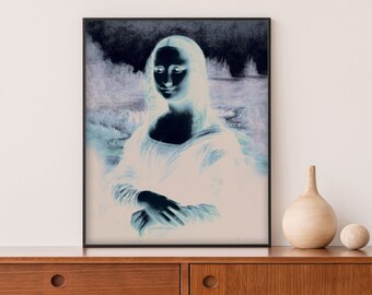 Mona Lisa Art Print - Leonardo da Vinci - Inverted Reproduction - Altered Art - High Definition Poster - X-Large Size Options