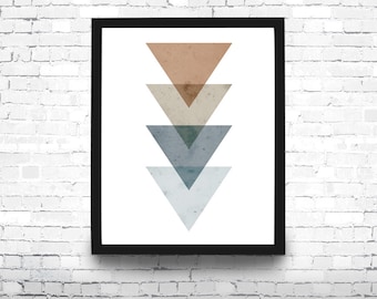Triangle Art Print - Minimalist Wall Art - Geometric Print - Modern Home Decor - Abstract Design - Downward Triangles Poster