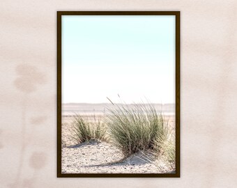 Beachgrass Art Print - Tall Beach Grasses - Décor côtier - Style de maison de plage - Scène de plage apaisante