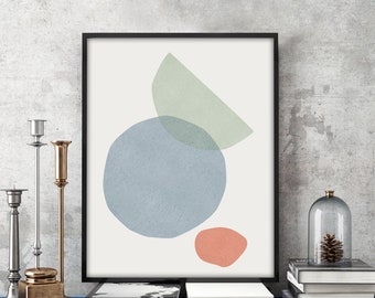 Minimalist Abstract Art Print - Neutral Colors - Abstract Shapes Poster - X-Large Living Area Wall Art