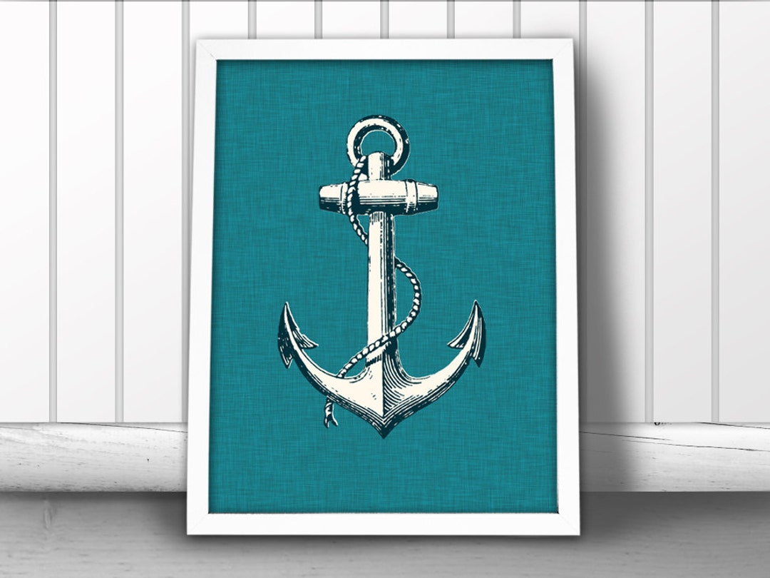 Anchor Art Print Nautical Wall Art Beach Home Decor Etsy