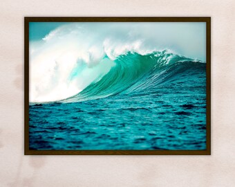 Ocean Wave Art Print - Beach Photography - Surf's Up - Raz de marée - Décor côtier - Beach House Style - Options de taille X-Large