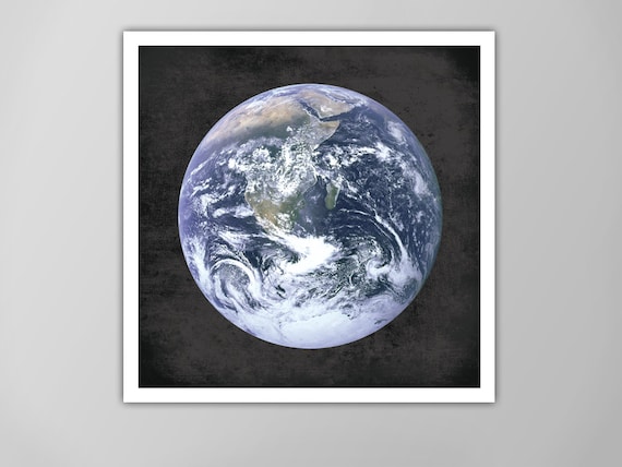 Giant Earth Poster - Planet Earth Art Print - Square Print - Outer