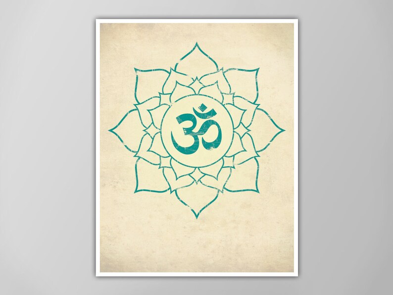 Om in Lotus Print Aum Lotus Flower Poster Lotus Art Print Yoga Symbols Yoga Wall Art Om Lotus Print Om Lotus Flower Poster Yoga Decor