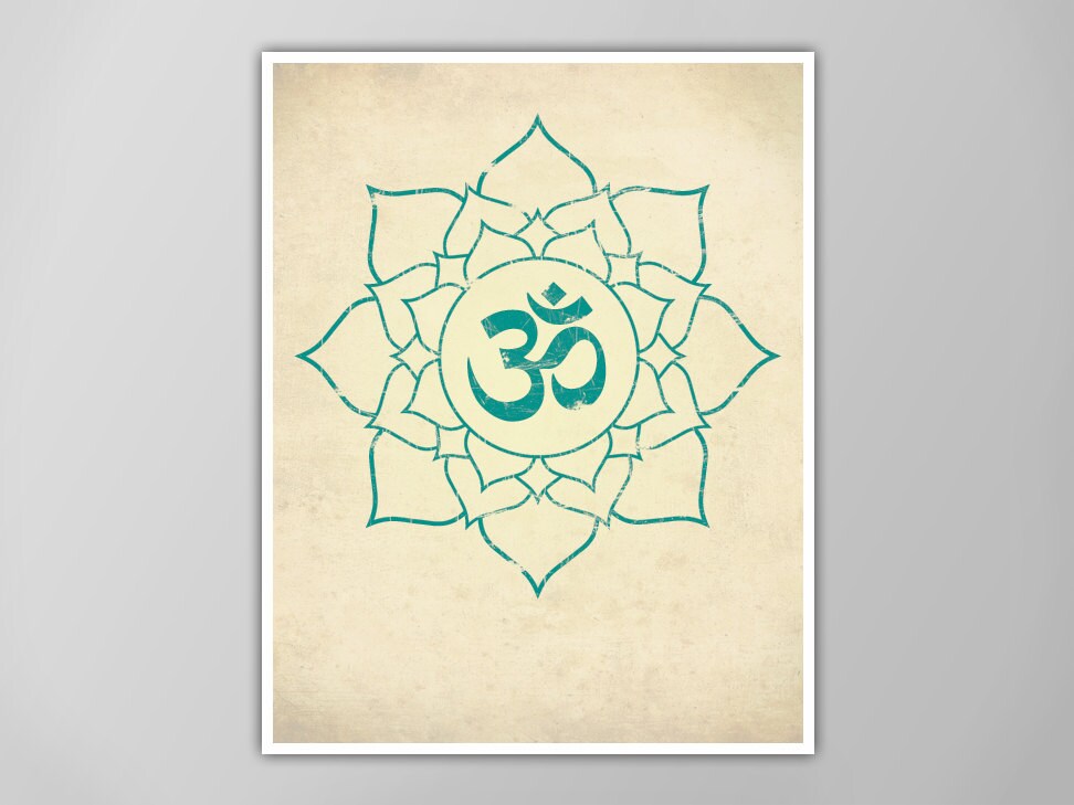 Om in Lotus Print Aum Lotus Flower Poster Lotus Art Print Yoga Symbols Yoga Wall Art Om Lotus Print Om Lotus Flower Poster Yoga Decor