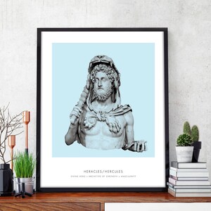 Hercules - Portrait of Hercules - Greek Mythology Poster - Bust Art Print - Modern Home Decor - History Wall Art - Custom Colors Available!