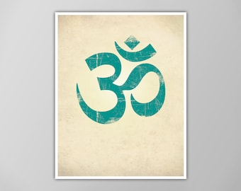 Om Symbol Print - Yoga Wall Art - Aum Ohm Om Poster - Yoga Studio Decor - Om Art Print