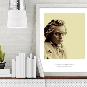 Portrait of Beethoven - Bust Photo - Modern Home Decor - Ludwig Van Beethoven Poster - Classical Composer Art Print - Music Decor