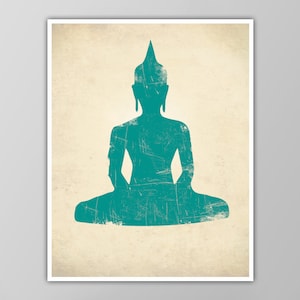 Buddha Art Print - Seated Buddha Print - Zen Decor - Enlightened Buddha Poster - Meditation Wall Art - Buddhist Decor - Custom Color Option!