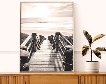 Beach Steps Art Print - Coastal Art - Beach House Style - Ocean Scene - Tropical Wall Art - Summer Decor - Giclee or Canvas