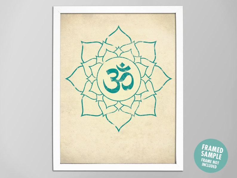 Om in Lotus Print Aum Lotus Flower Poster Lotus Art Print Yoga Symbols Yoga Wall Art Om Lotus Print Om Lotus Flower Poster Yoga Decor