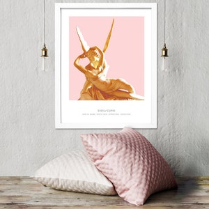 Eros - Portrait of Cupid - Mythology Wall Art - Psyche Revived Art Print - Modern Home Decor - CUSTOM COLOR OPTIONS!