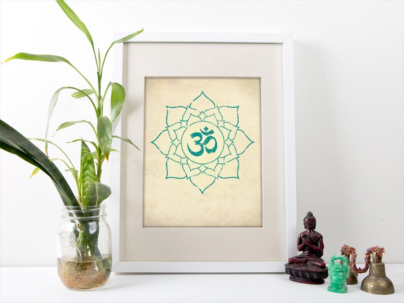 Om in Lotus Print Aum Lotus Flower Poster Lotus Art Print Yoga Symbols Yoga Wall Art Om Lotus Print Om Lotus Flower Poster Yoga Decor