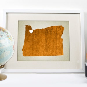 Oregon State Map Art Print - Custom Hometown Wall Art - Multiple Size Options!