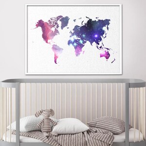 World Map Poster - Galaxy World Map - Giant Map Print - X-Large Sizes Available!