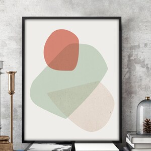 Minimalist Abstract Art Print Modern Art Muted Colors Abstract Shapes Wall Art Large Living Room Print Giclee Poster or Canvas image 2