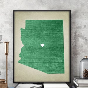 Arizona State Print - Map Wall Art - Arizona Poster - Travel Decor - Home State Gift - FULLY CUSTOMIZABLE!