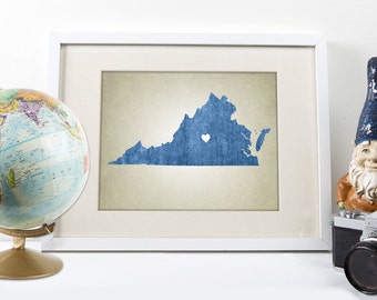 Virginia State Map - Custom State Map Print - Home State Poster - Fully Customizable!