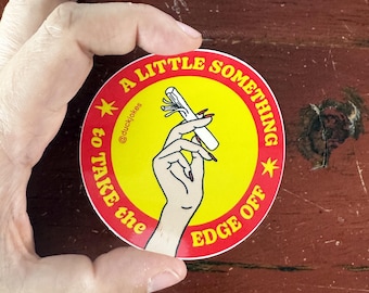 A Little Something to Take the Edge Off Sticker | Funny String Cheese Sticker