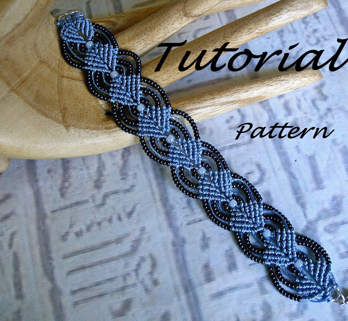 Micro macrame tutorial pattern beaded bracelet tutorial gift etsy uk